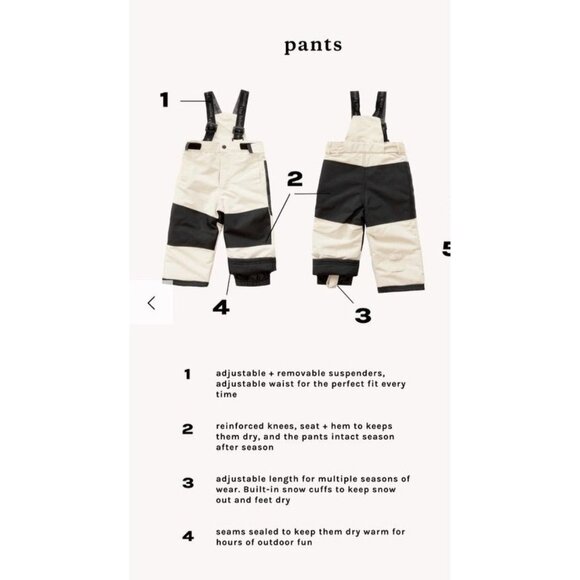 Miles The Label Olive Insulated Snowpants w/ Adjustable Straps Child's 2 NWT - Picture 4 of 4